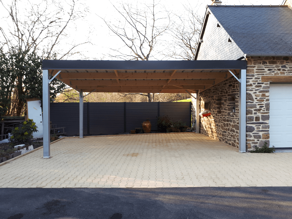 CARPORT POTEAUX GALVANISES